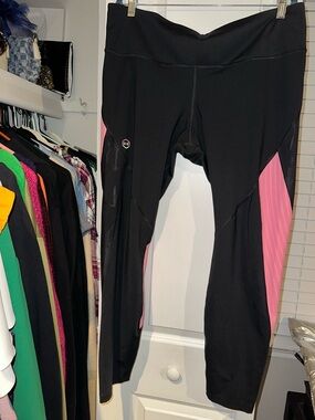 Under Armour Black Leggings with Pink Panels